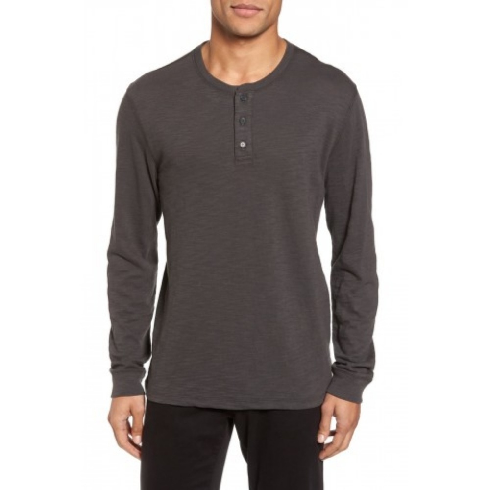 Vince Long Sleeve Slub Henley Men's Large